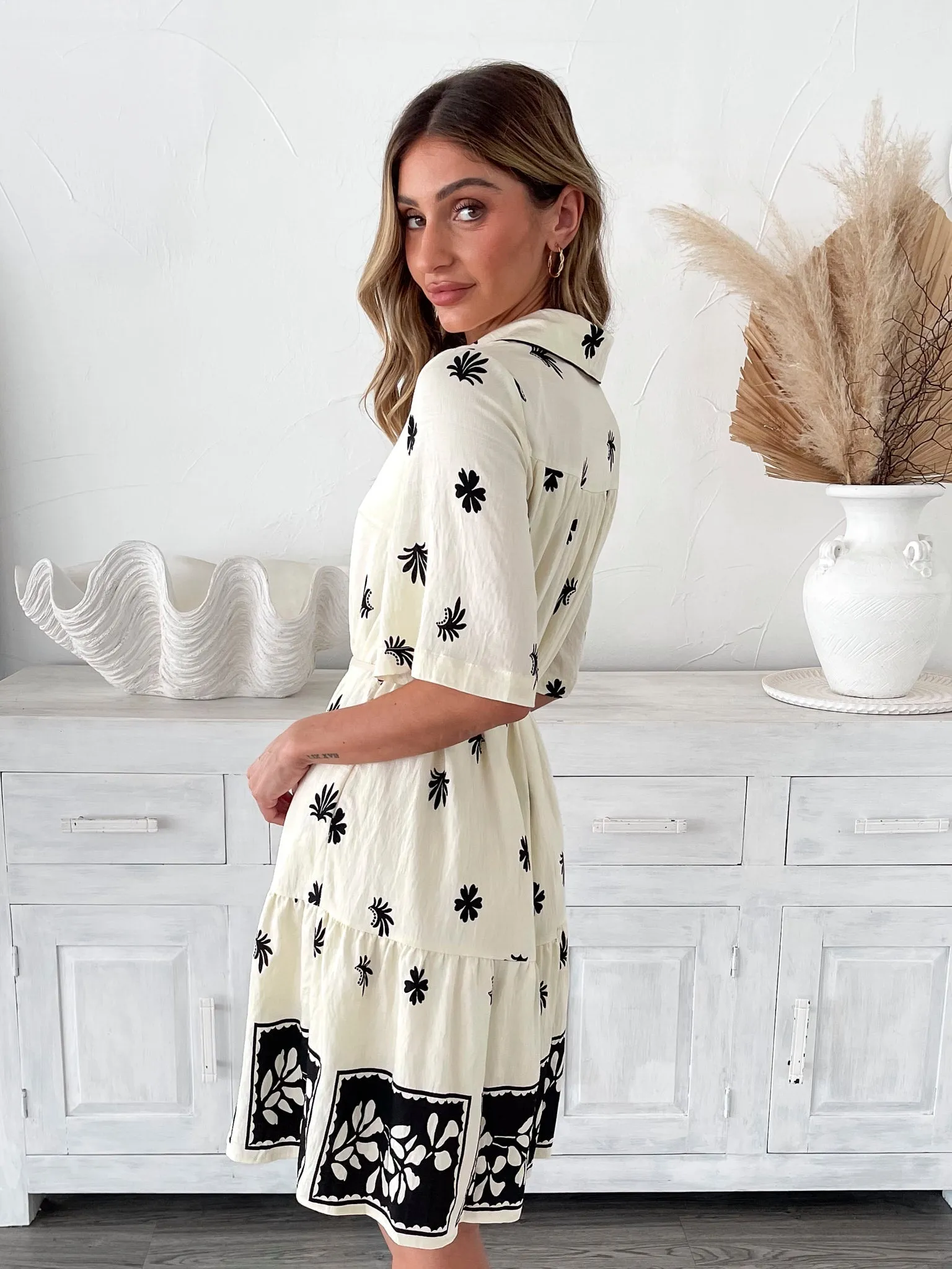 Daelyn Dress - Black Print