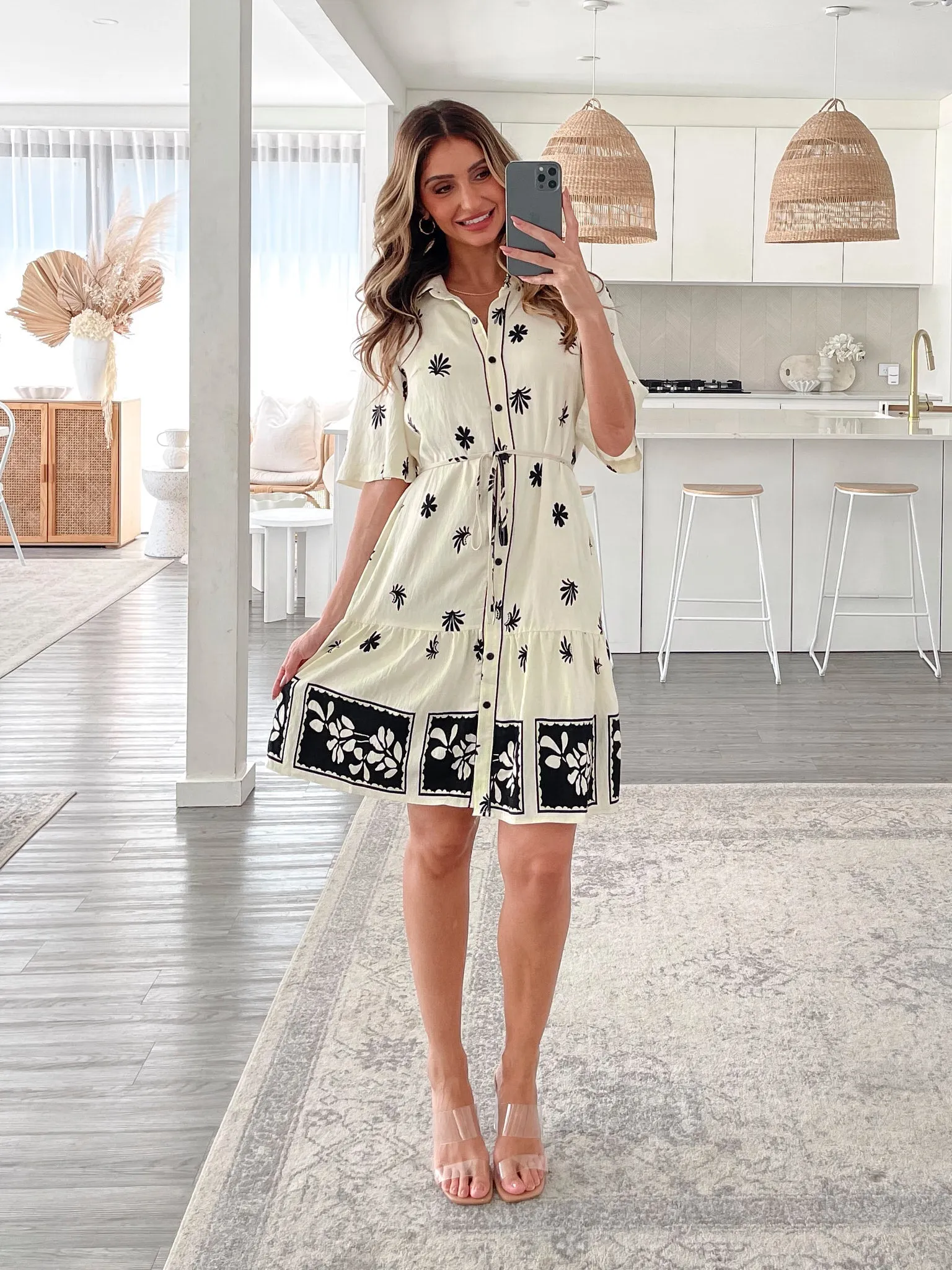 Daelyn Dress - Black Print