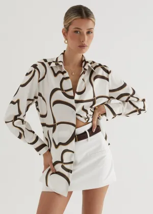 Delaray Shirt - Brown Swirl