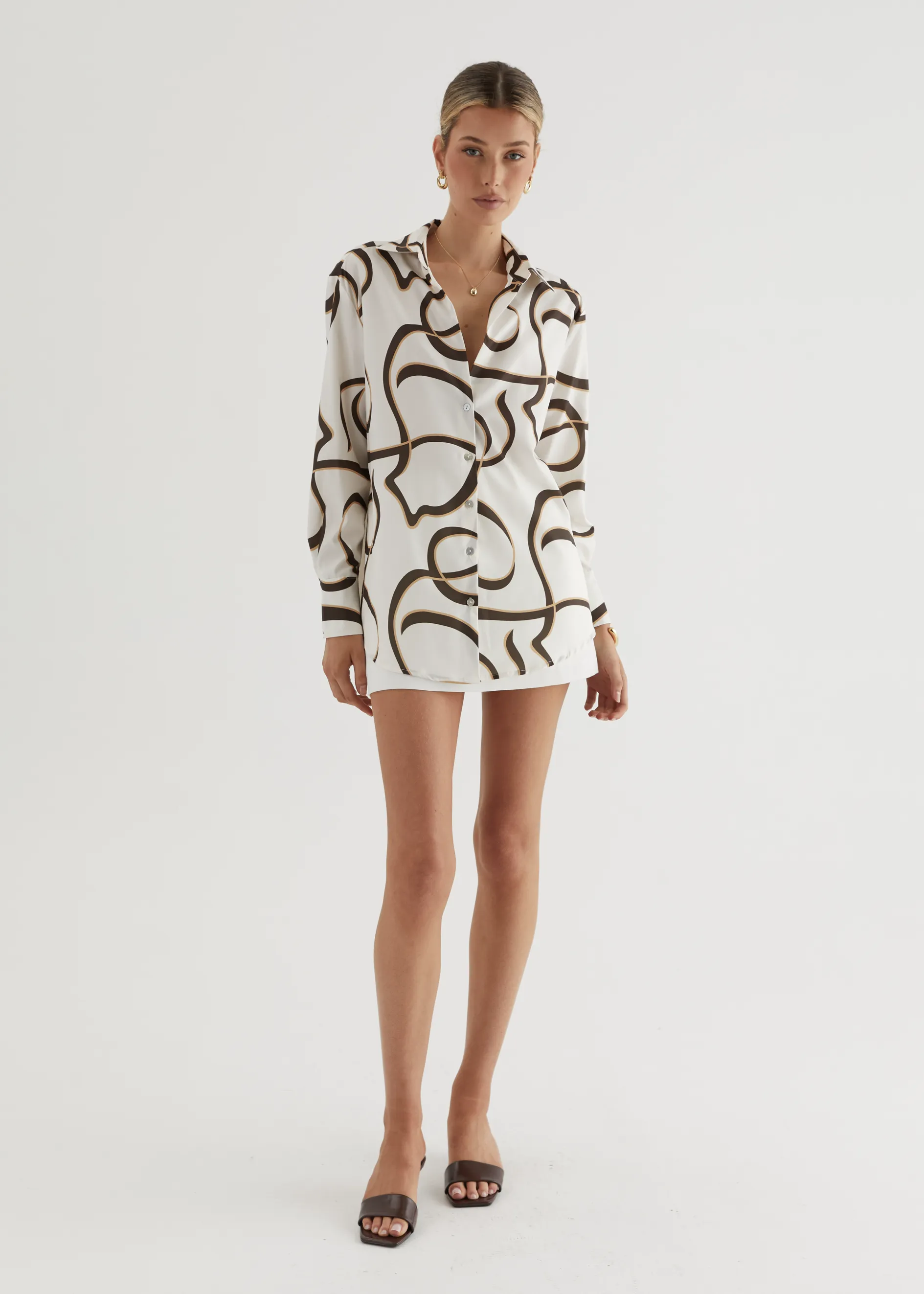 Delaray Shirt - Brown Swirl