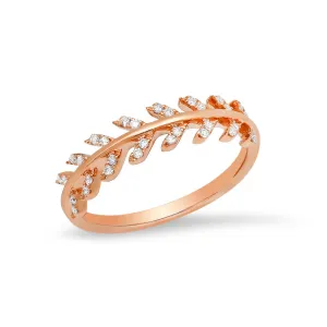 Diamond Leaf Wrap Band Ring
