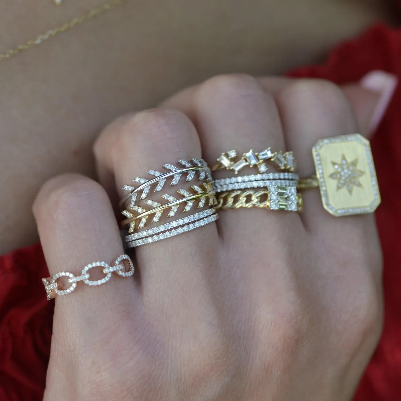 Diamond Leaf Wrap Band Ring