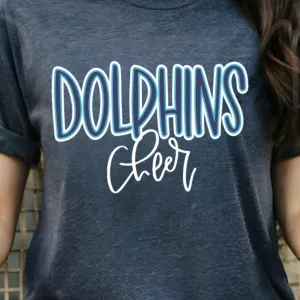 DOLPHINS CHEER HANDWRITTEN Tee | Sweatshirt (All Sizes
