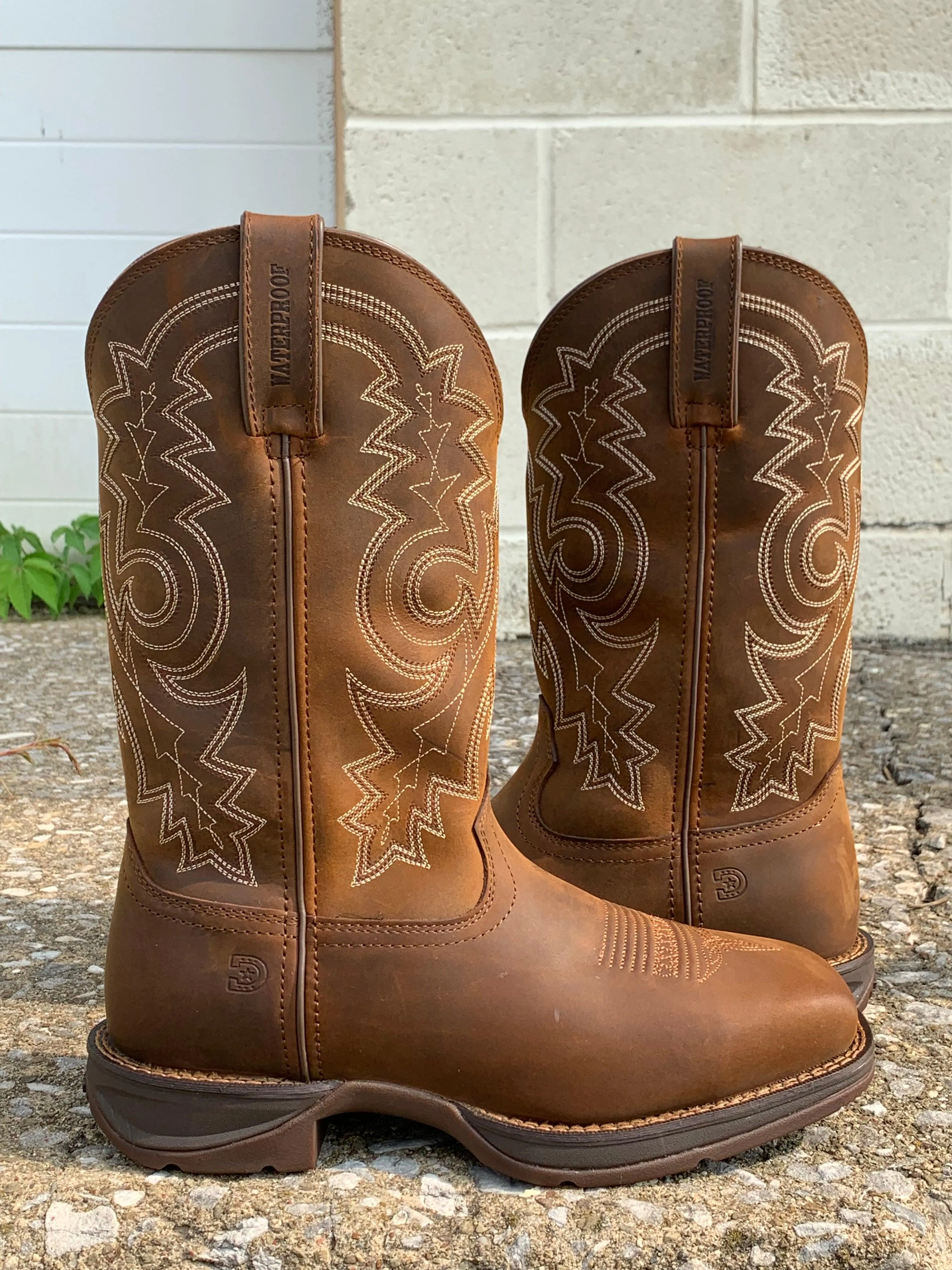 Durango Rebel Work Brown Steel Toe Waterproof Square Toe Work Boots DDB0389