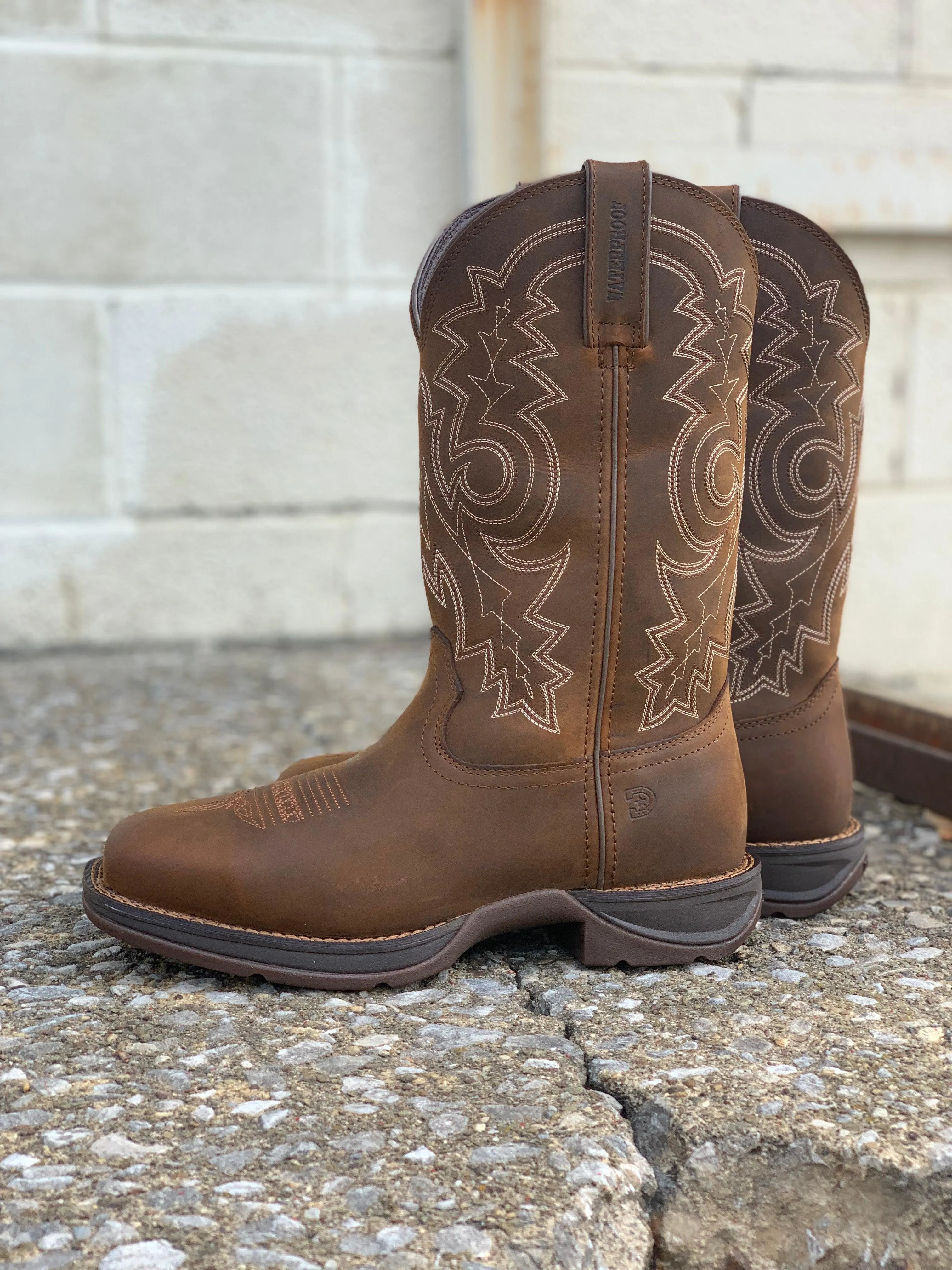 Durango Rebel Work Brown Steel Toe Waterproof Square Toe Work Boots DDB0389