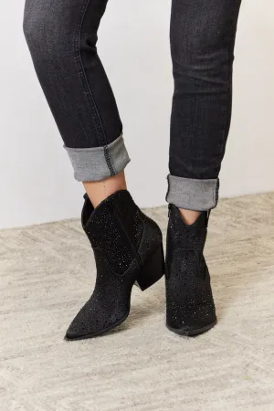 East Lion Corp Rhinestone Ankle Cowboy Boots Rhinestone Ankle Cowboy Boots for Women