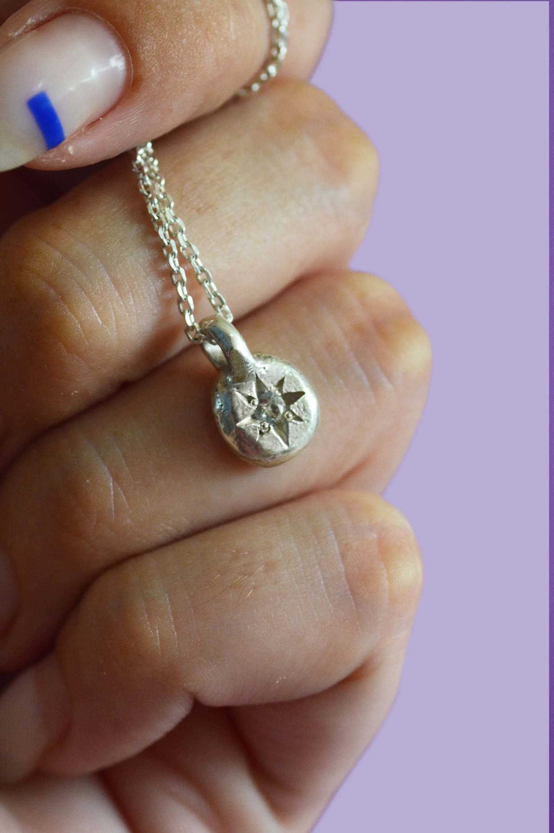 Fay White Sapphire Pendant Silver