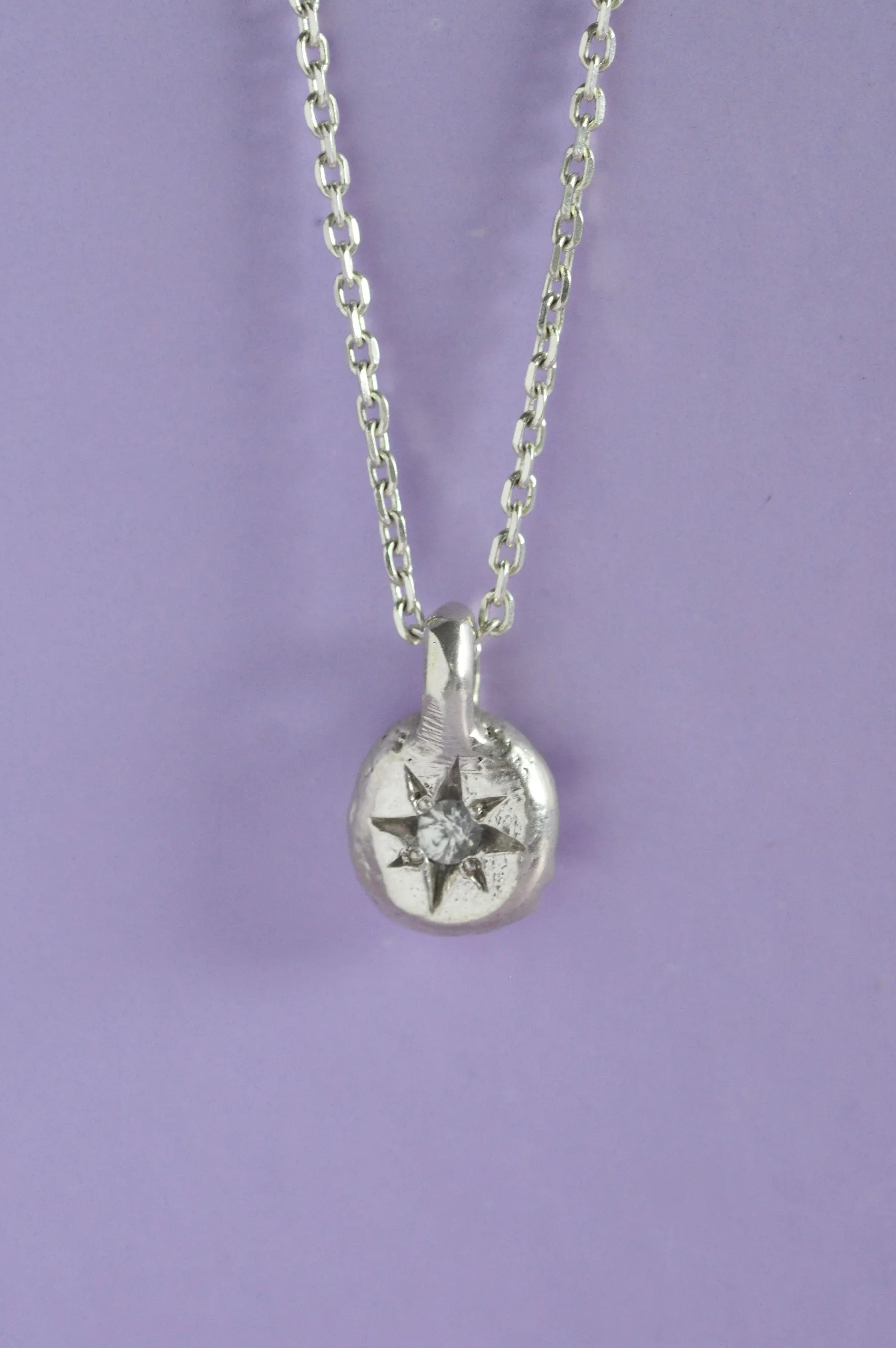 Fay White Sapphire Pendant Silver