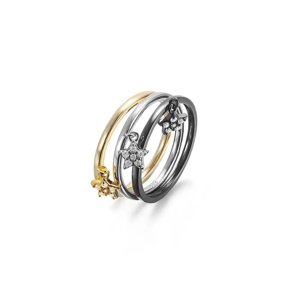 Five pointed star smooth ring-SSR074