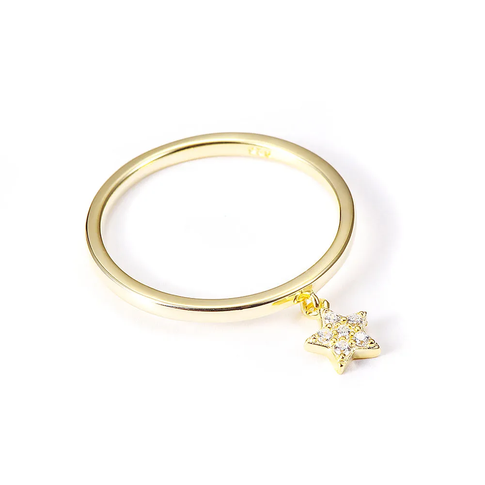 Five pointed star smooth ring-SSR074