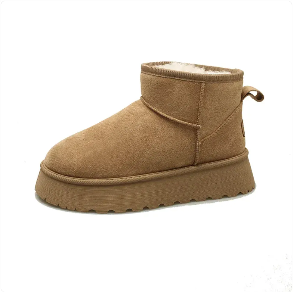 Fleece-Lined Suede Winter Boots