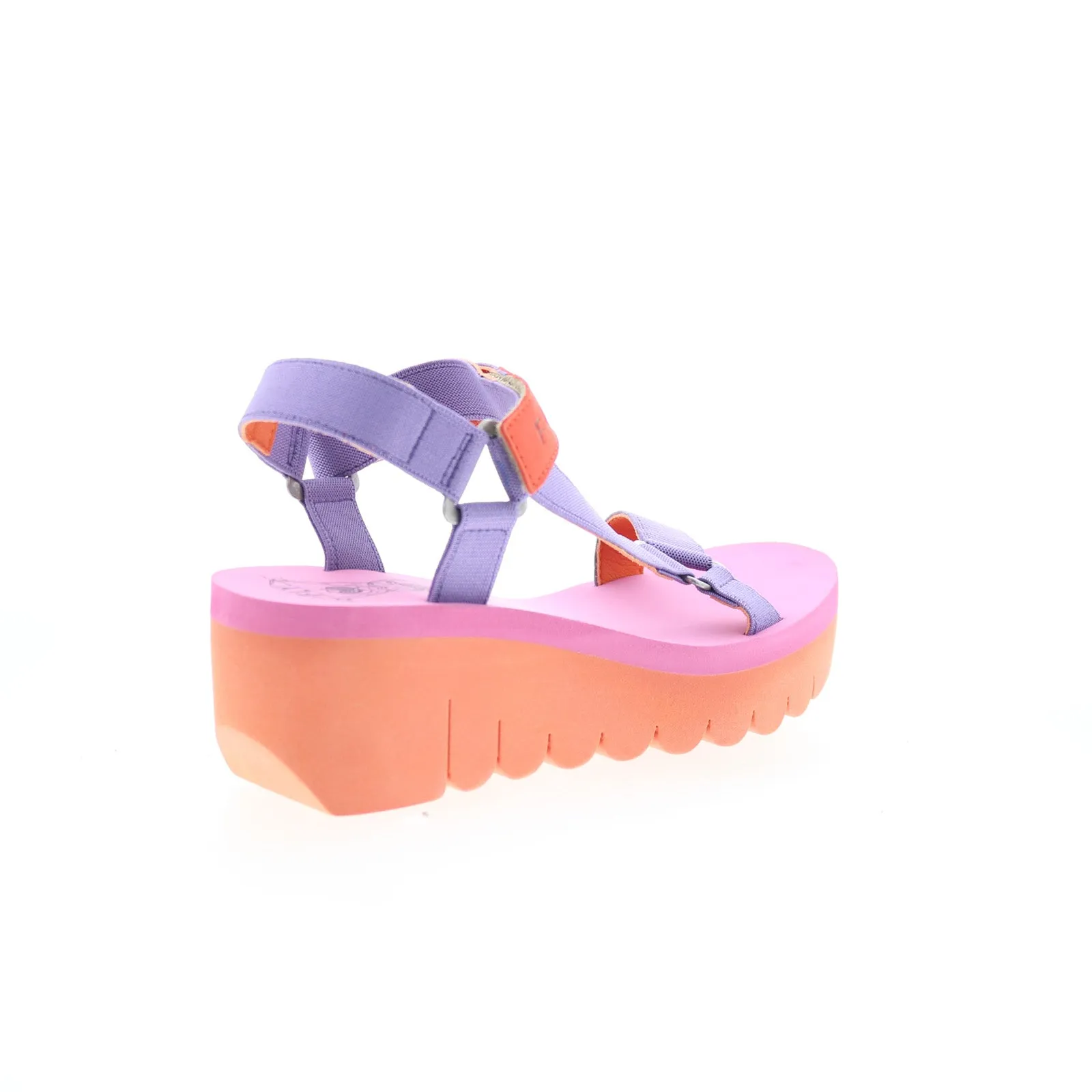 Fly London Yefa YEFA726FLY-008 Womens Purple Leather Platform Sandals Shoes