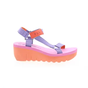 Fly London Yefa YEFA726FLY-008 Womens Purple Leather Platform Sandals Shoes