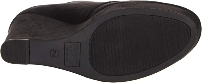 GBG Los Angeles Women's Aheela Lace-up Wedge Bootie Black Size 6.5