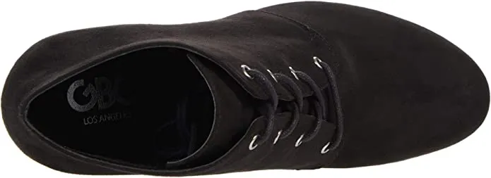 GBG Los Angeles Women's Aheela Lace-up Wedge Bootie Black Size 6.5