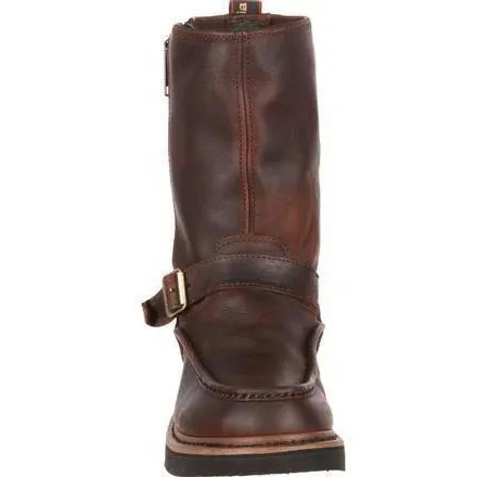 Georgia Men's Side Zipper Waterproof Wellington Work Boot - Brown - G4124