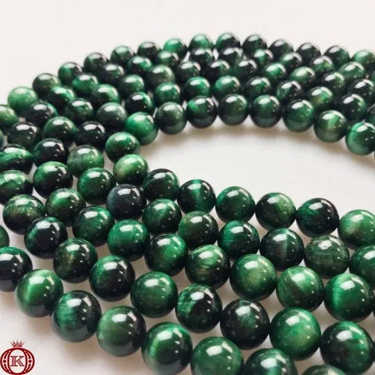 Green Tiger Eye Beads Smooth Round