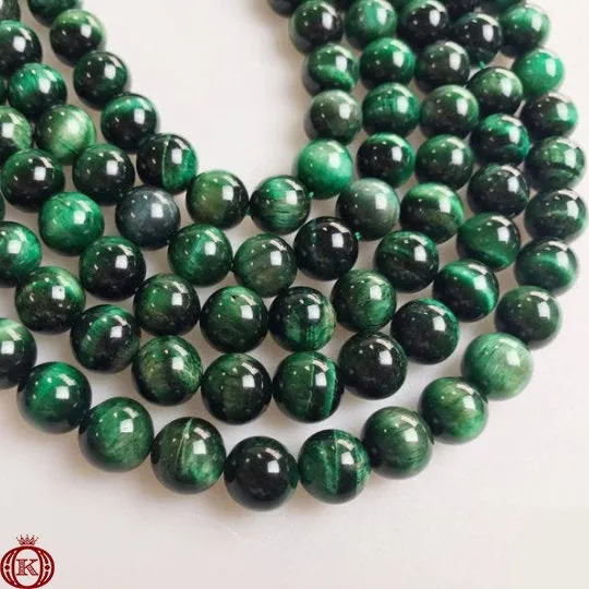 Green Tiger Eye Beads Smooth Round