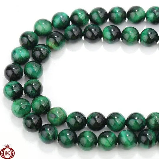 Green Tiger Eye Beads Smooth Round