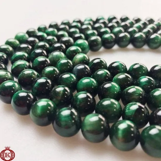 Green Tiger Eye Beads Smooth Round