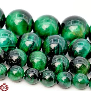 Green Tiger Eye Beads Smooth Round