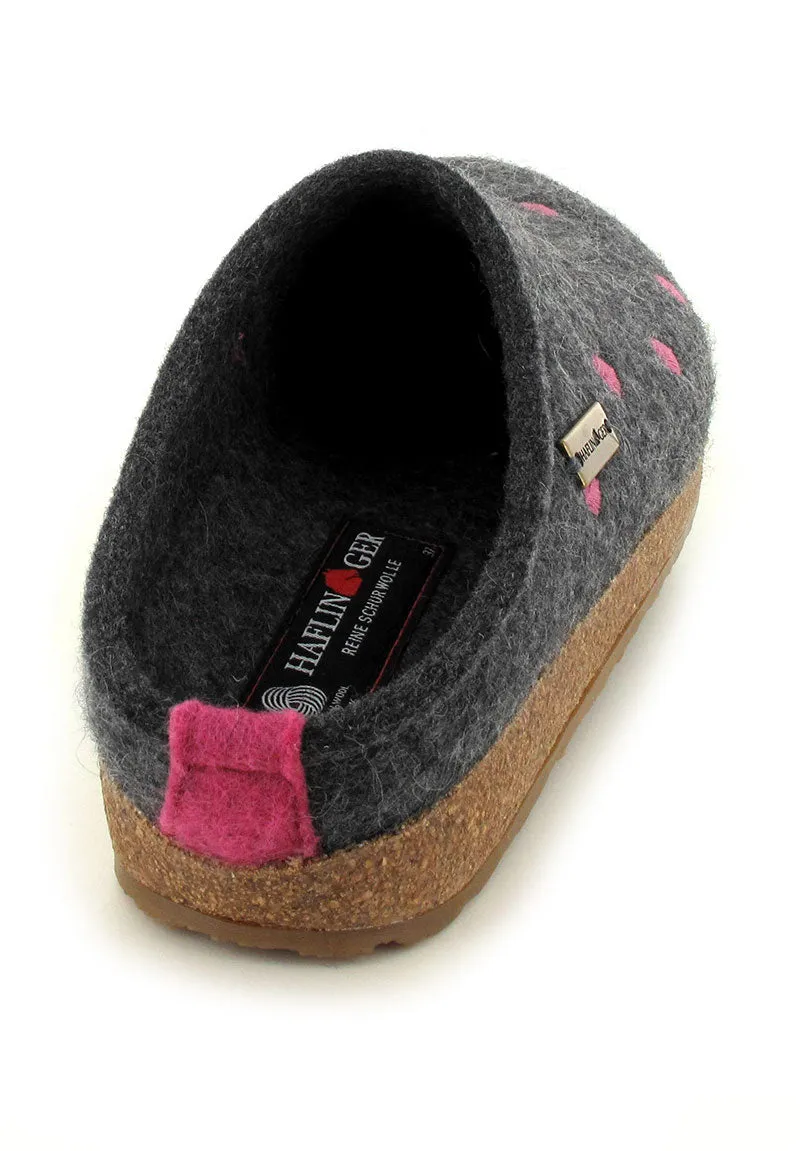 HAFLINGER Clog | Grizzly Cuoricino, Anthracite