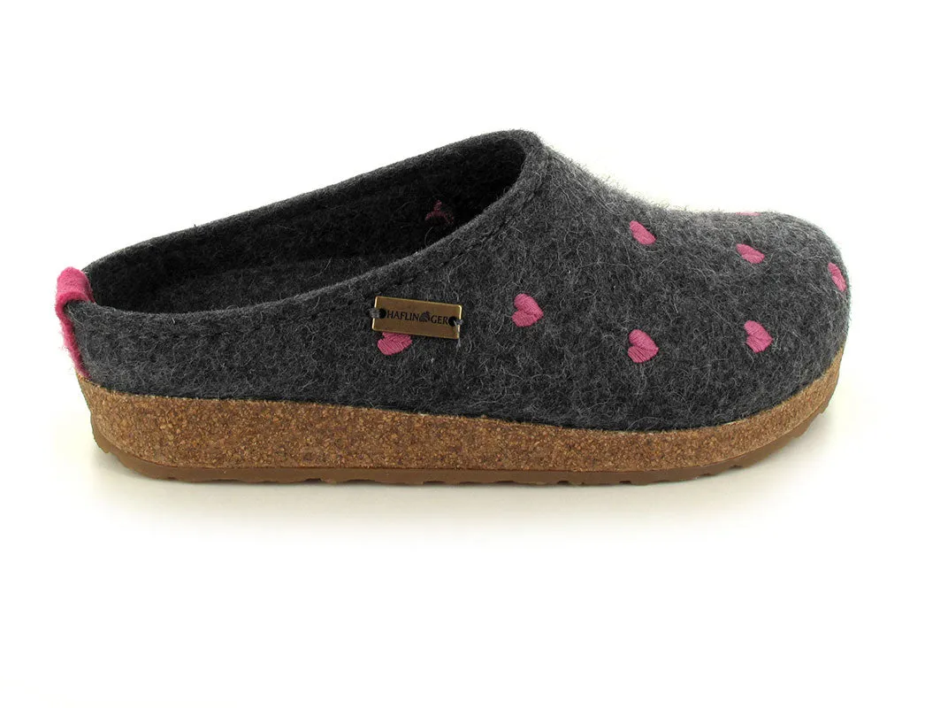 HAFLINGER Clog | Grizzly Cuoricino, Anthracite