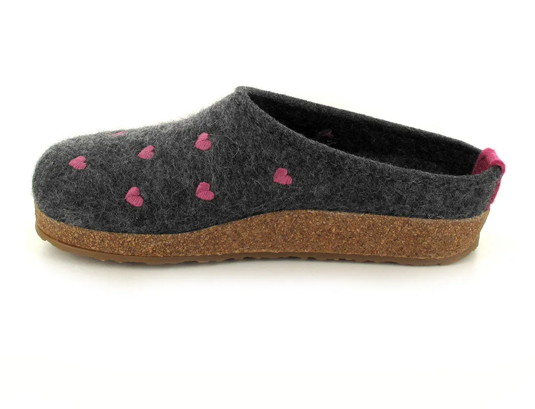 HAFLINGER Clog | Grizzly Cuoricino, Anthracite