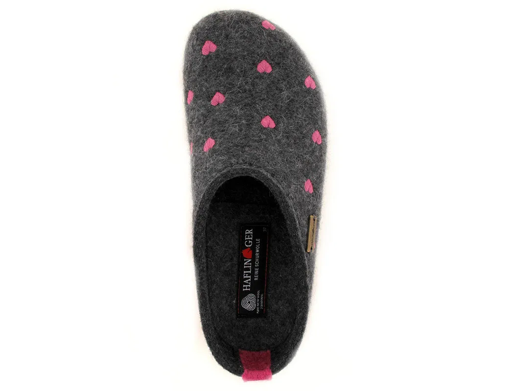 HAFLINGER Clog | Grizzly Cuoricino, Anthracite