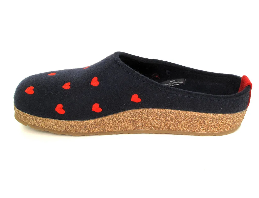 HAFLINGER Clog | Grizzly Cuoricino, Midnight Blue