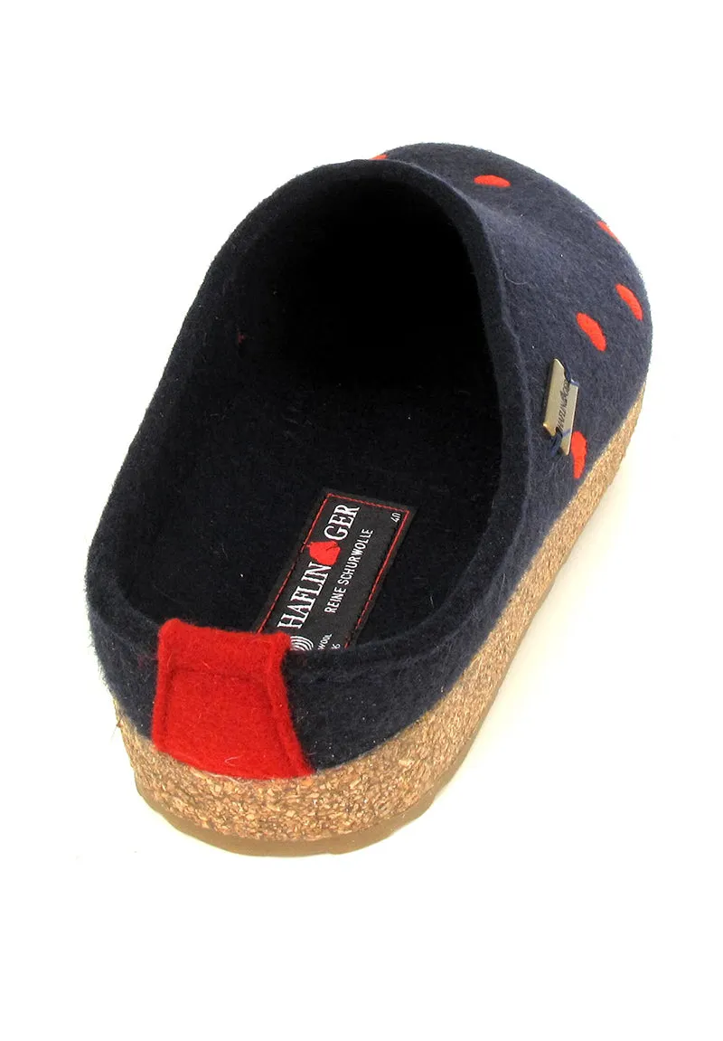 HAFLINGER Clog | Grizzly Cuoricino, Midnight Blue