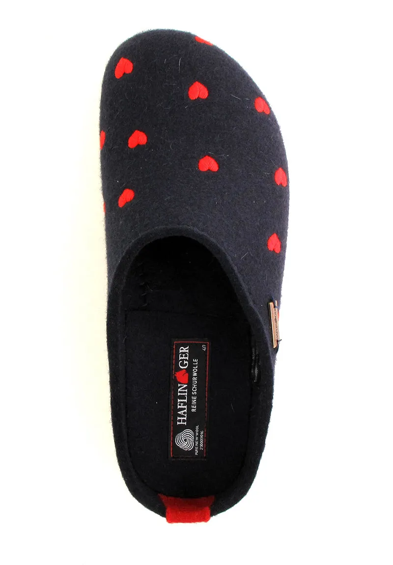 HAFLINGER Clog | Grizzly Cuoricino, Midnight Blue
