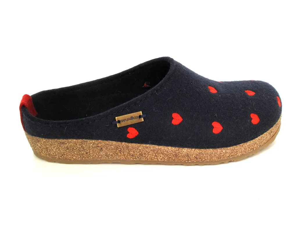 HAFLINGER Clog | Grizzly Cuoricino, Midnight Blue