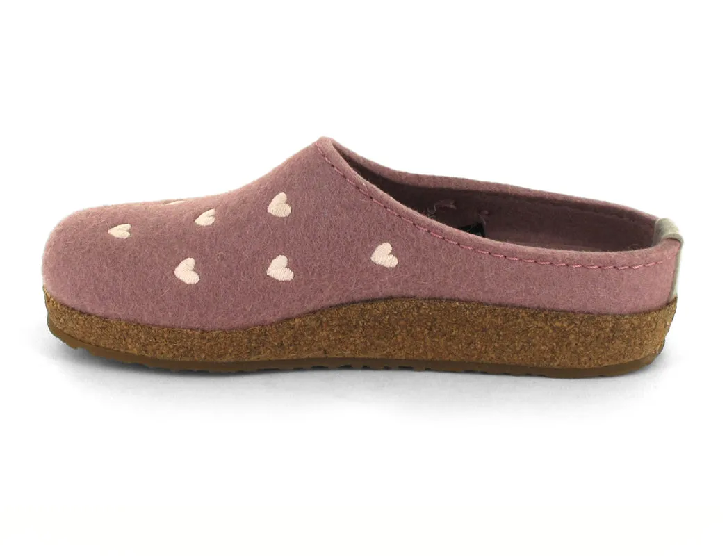 HAFLINGER Felt Clogs with Hearts GZ Cuoricino