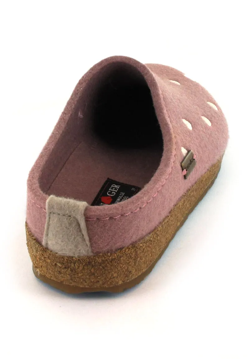 HAFLINGER Felt Clogs with Hearts GZ Cuoricino