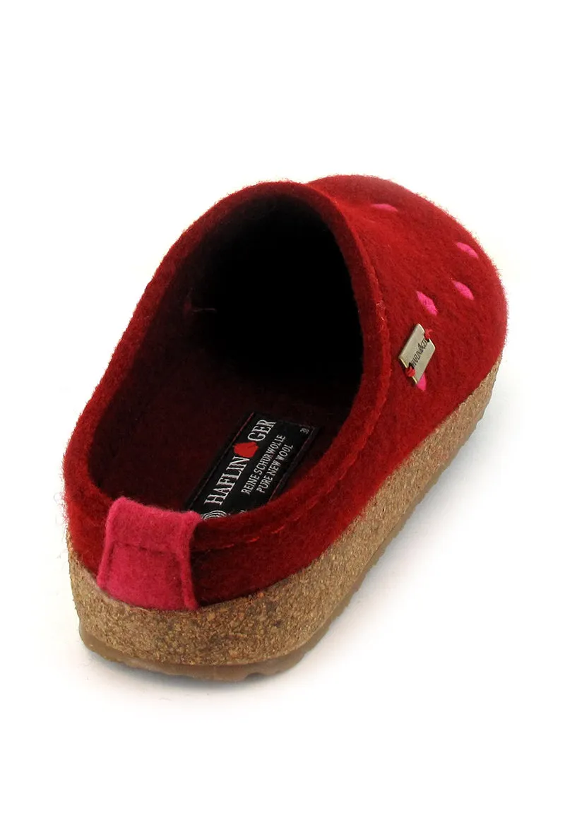 HAFLINGER Felt Clogs with Hearts GZ Cuoricino