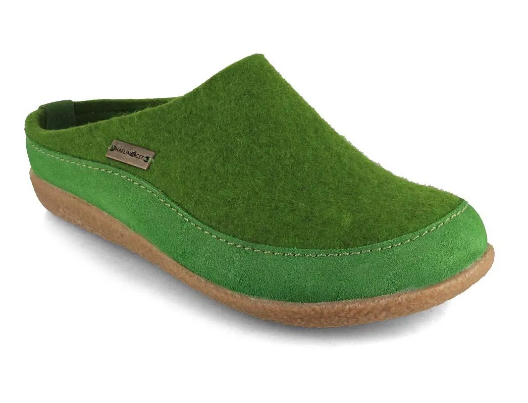 HAFLINGER Men Women Felt Clogs 'Blizzard Skane', green