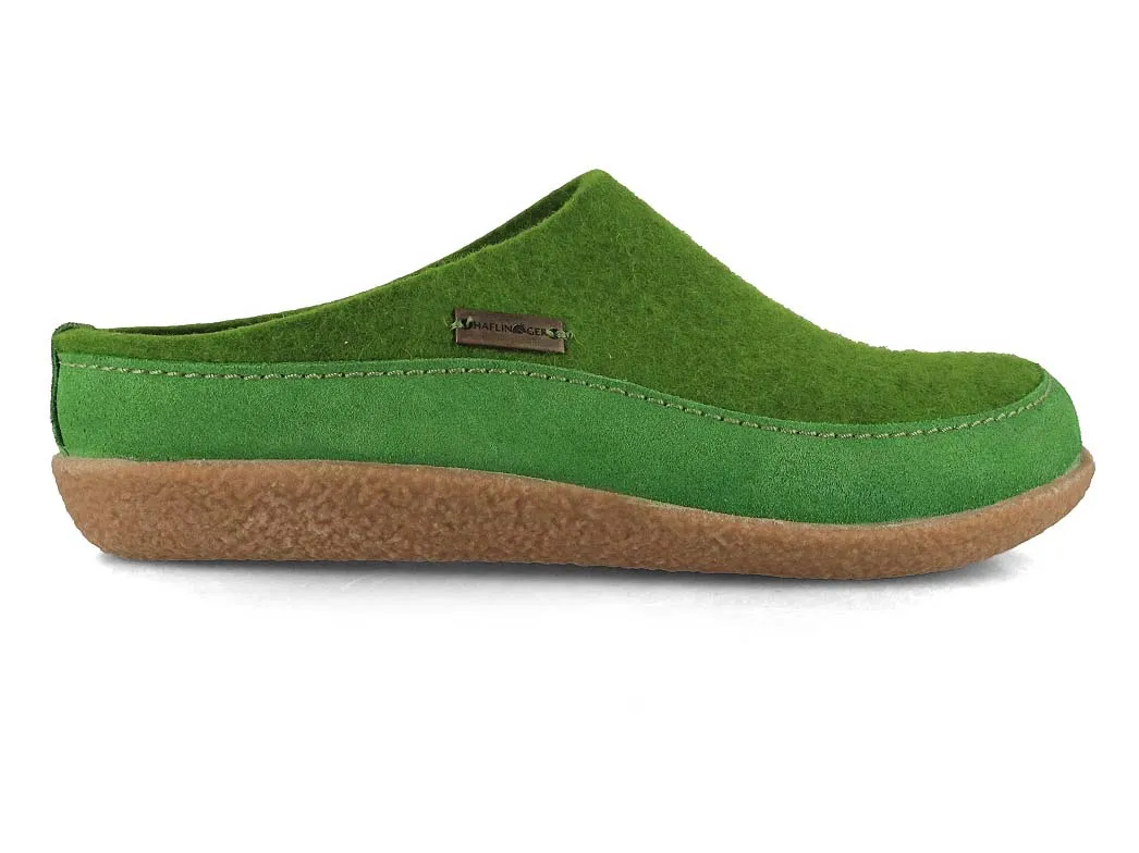 HAFLINGER Men Women Felt Clogs 'Blizzard Skane', green