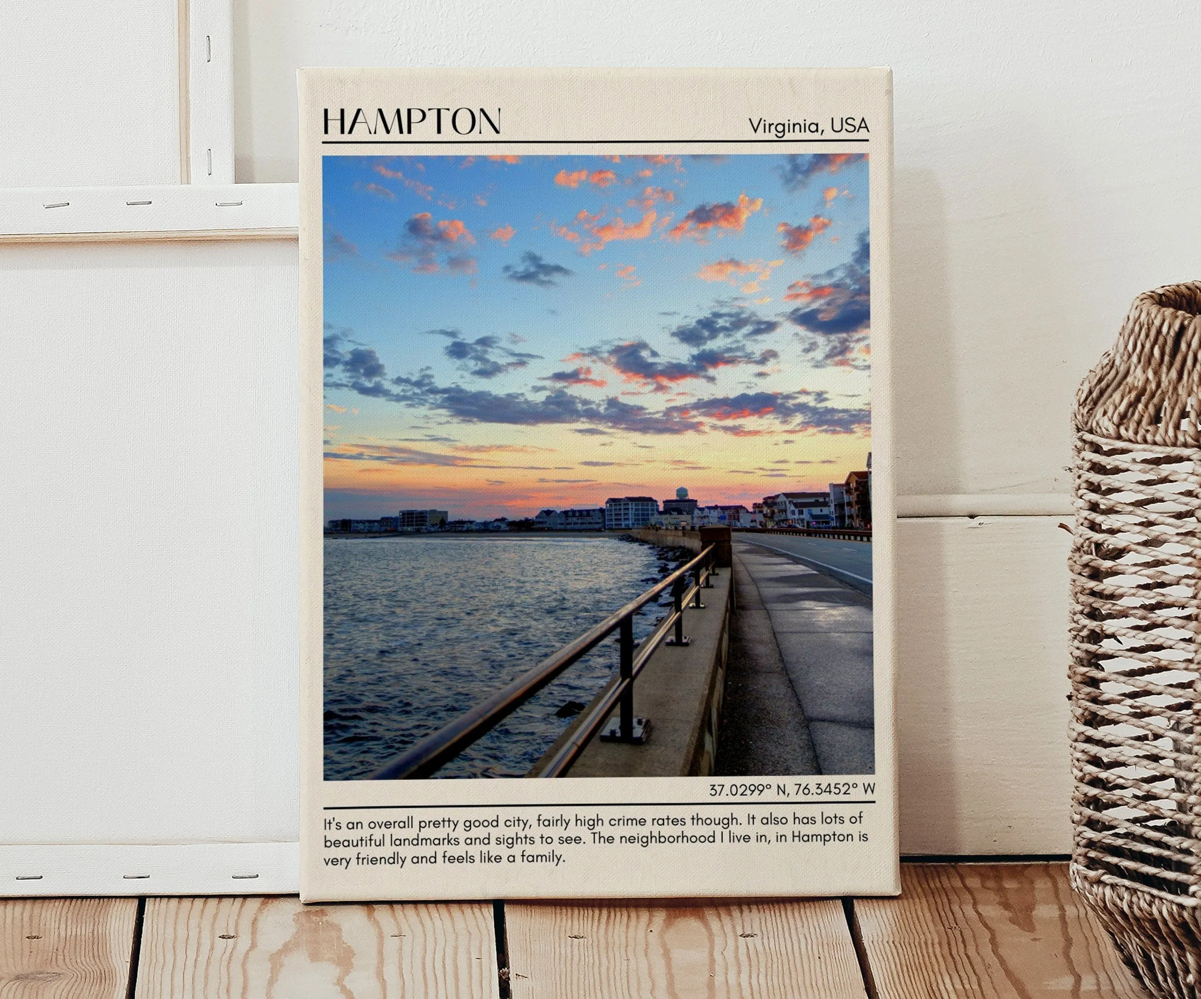 Hampton Minimal Wall Art, Virginia, USA
