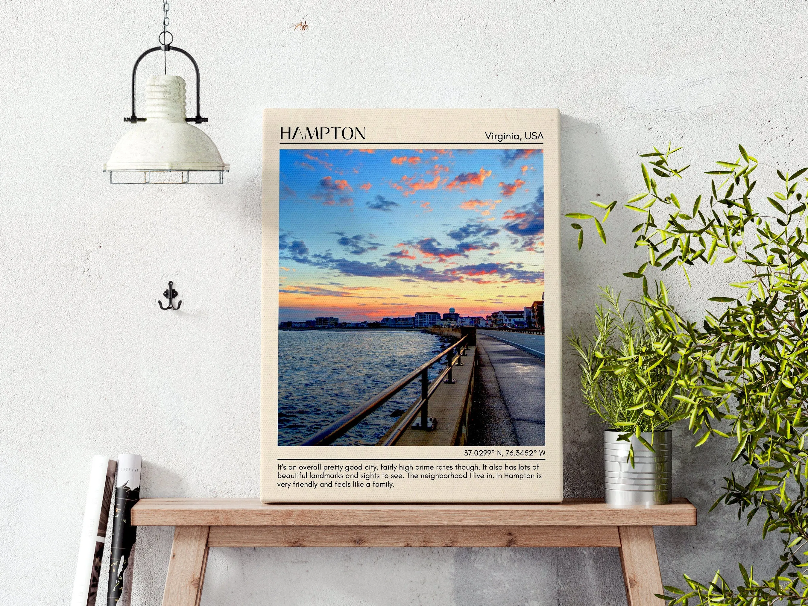 Hampton Minimal Wall Art, Virginia, USA