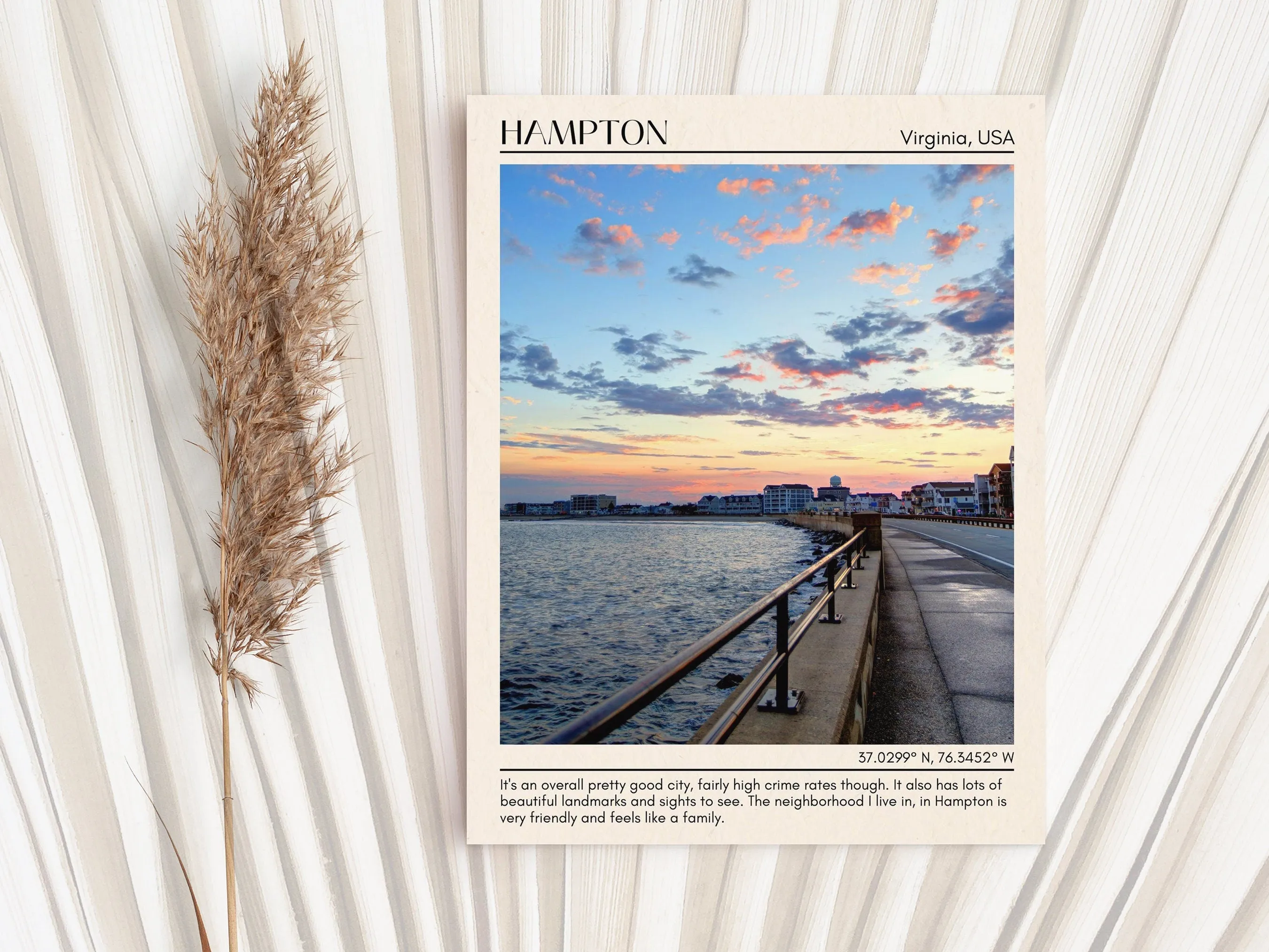 Hampton Minimal Wall Art, Virginia, USA
