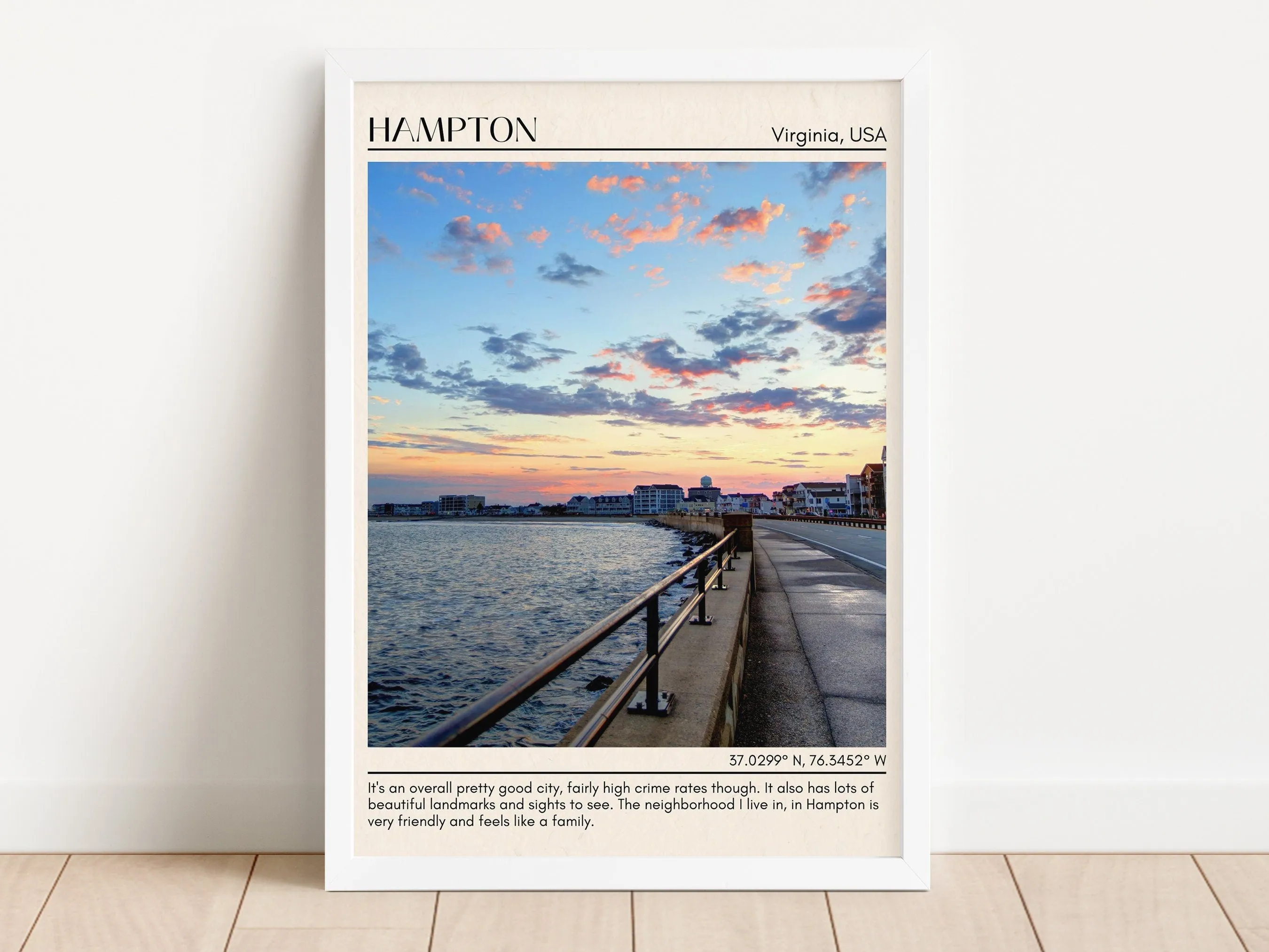 Hampton Minimal Wall Art, Virginia, USA