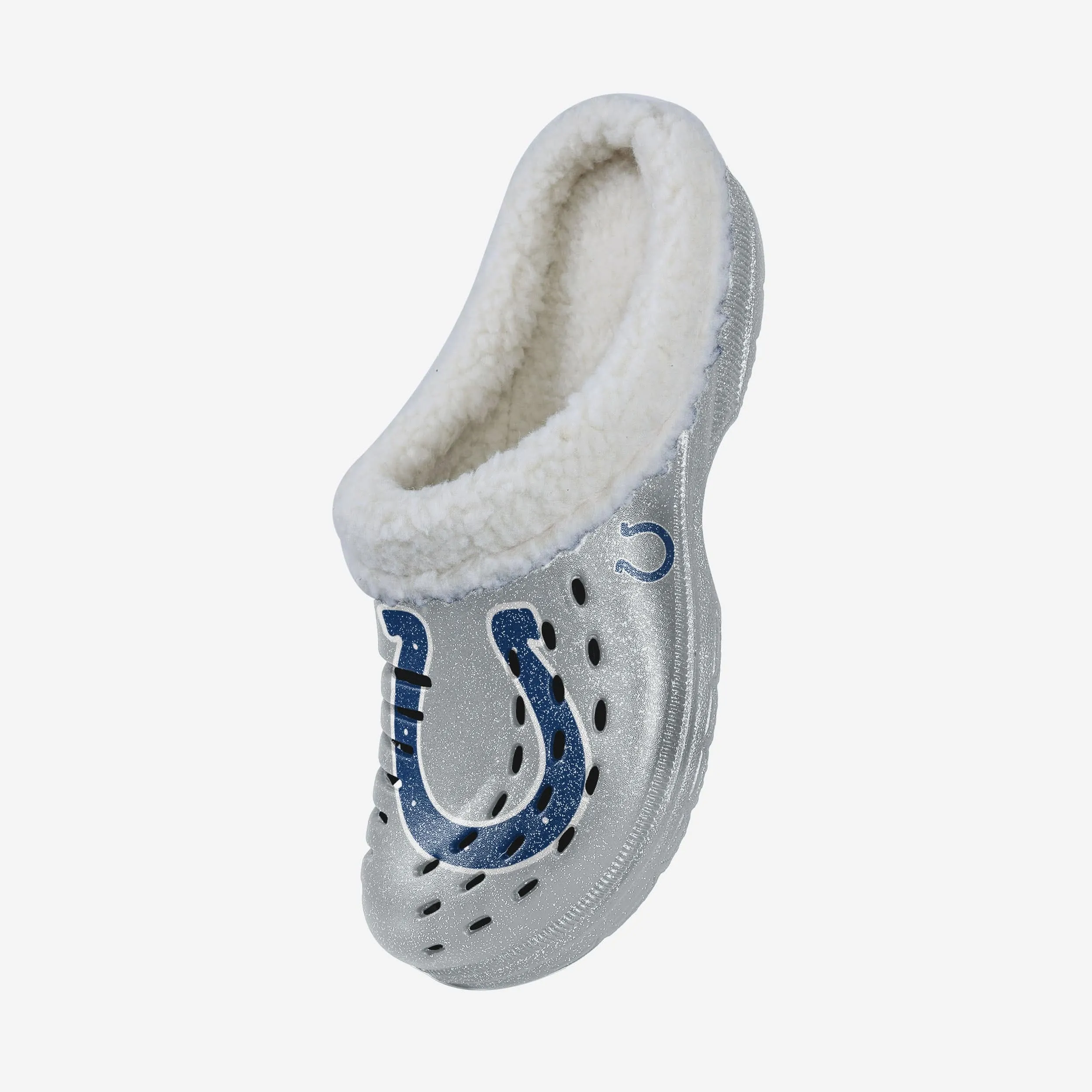 Indianapolis Colts Womens Sherpa Lined Glitter Clog