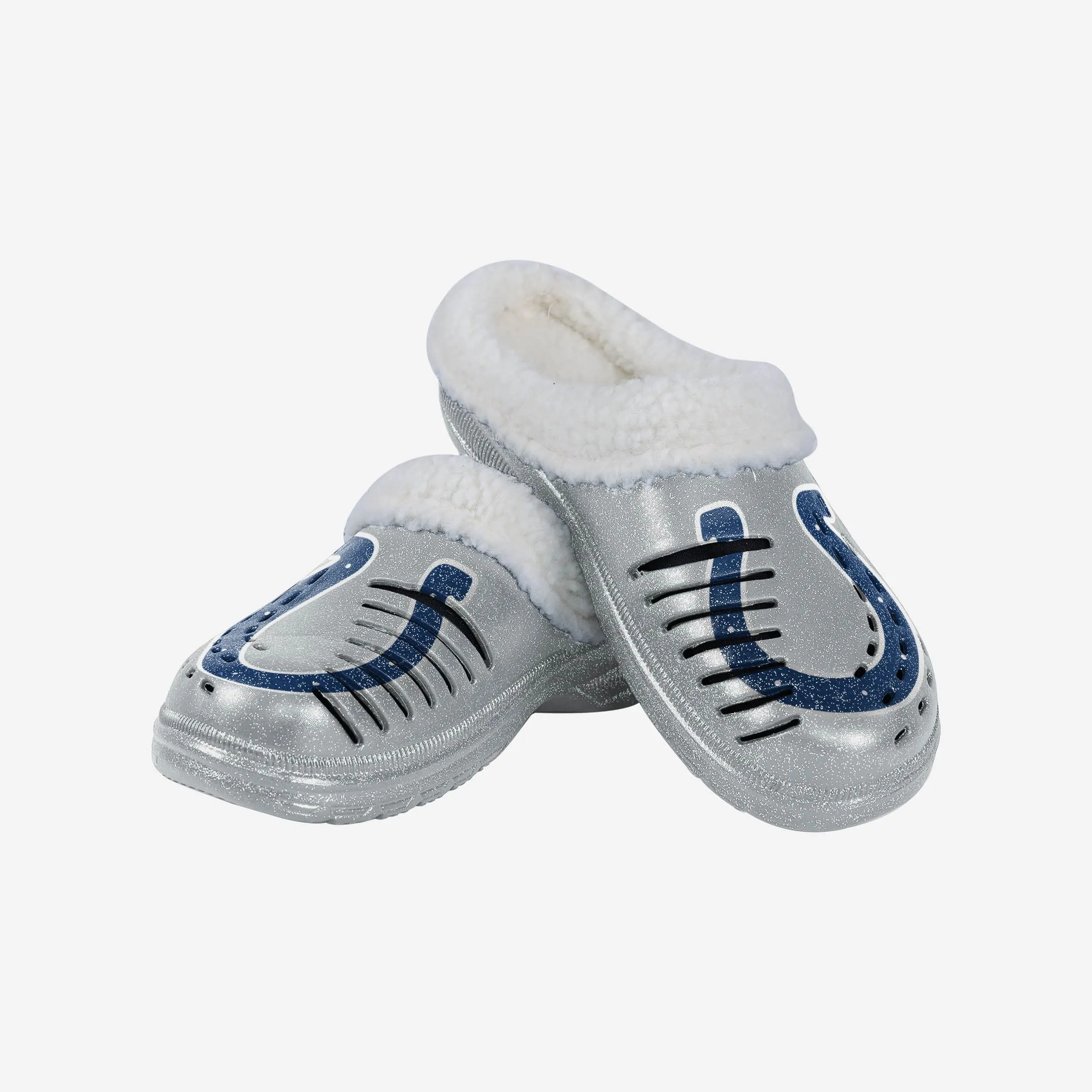Indianapolis Colts Womens Sherpa Lined Glitter Clog