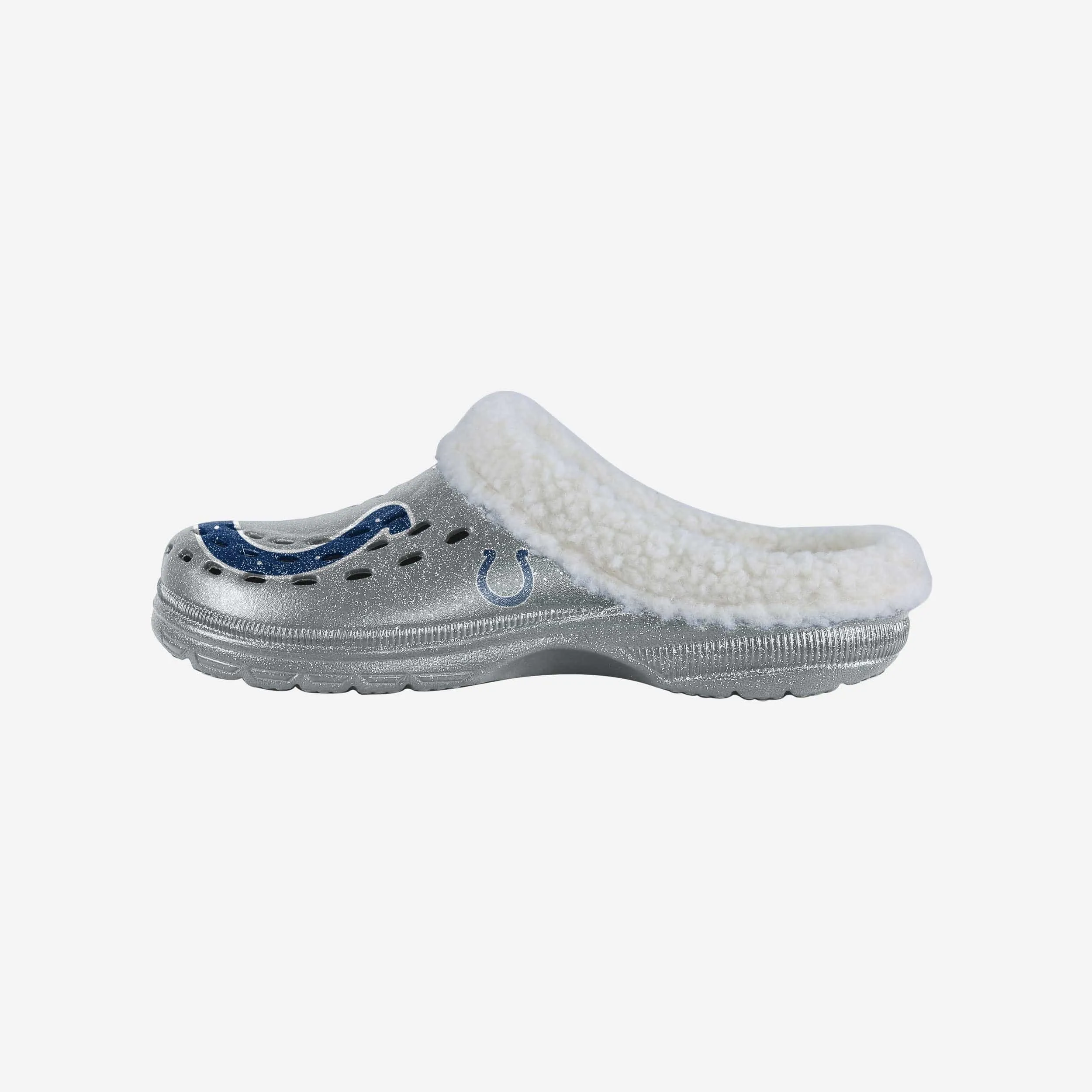 Indianapolis Colts Womens Sherpa Lined Glitter Clog