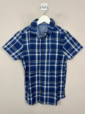 John Lewis Blue Check s/s Shirt 9y