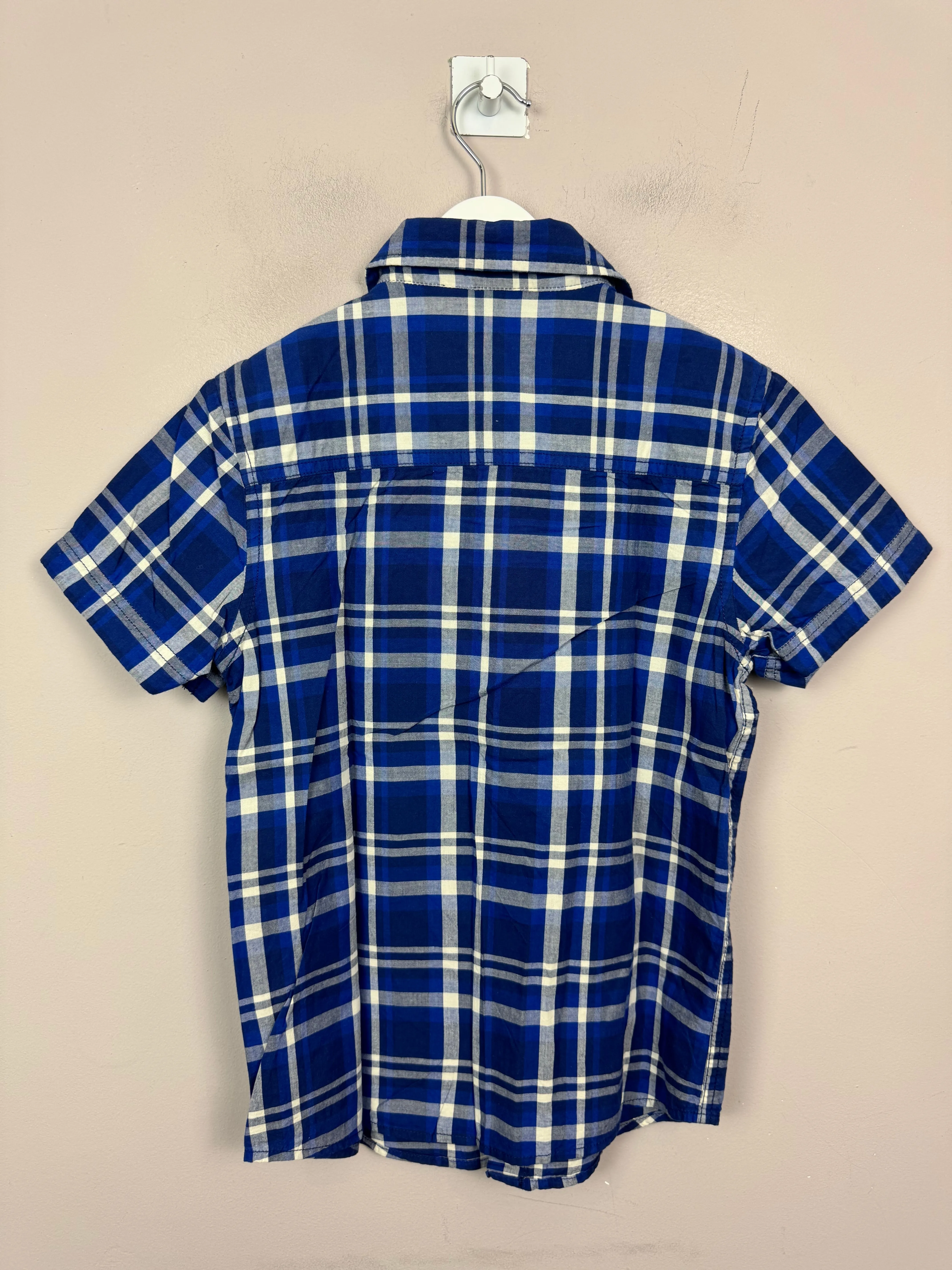John Lewis Blue Check s/s Shirt 9y