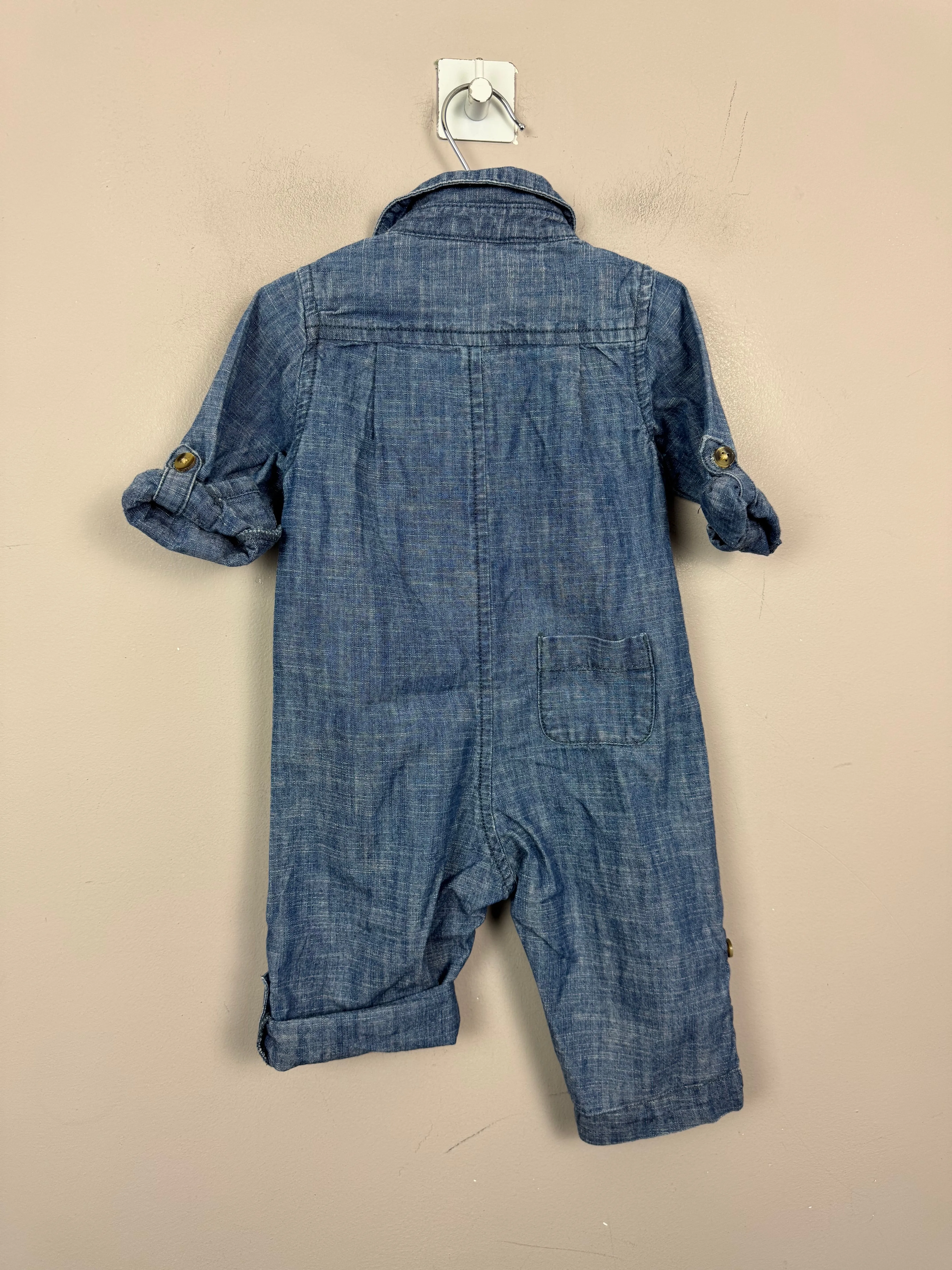 John Lewis Chambray Romper 3-6m