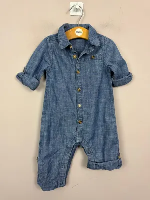 John Lewis Chambray Romper 3-6m