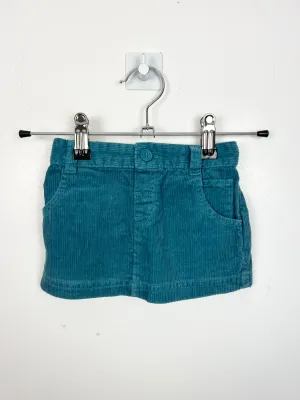 Jojo Maman Bebe teal cord skirt 6-12m